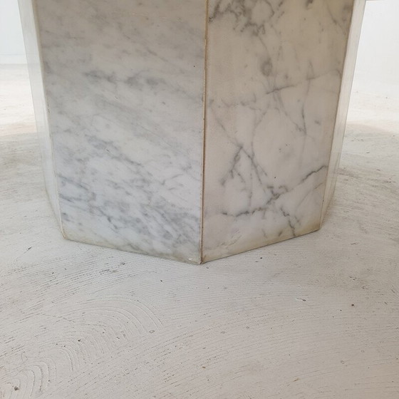 Image 1 of Vintage octagonal marble coffee table, Italy 1980s