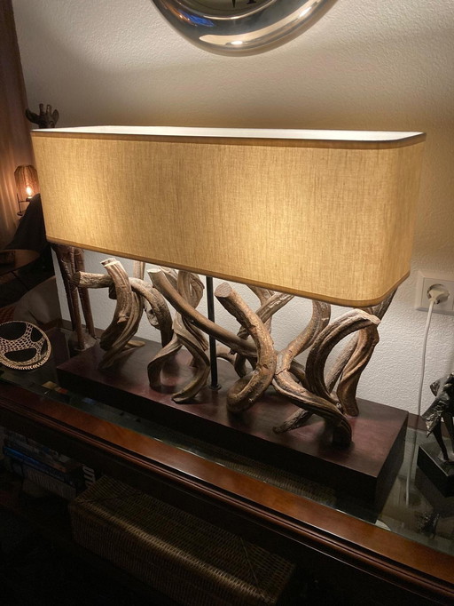 Modern Wood-look Table Lamp