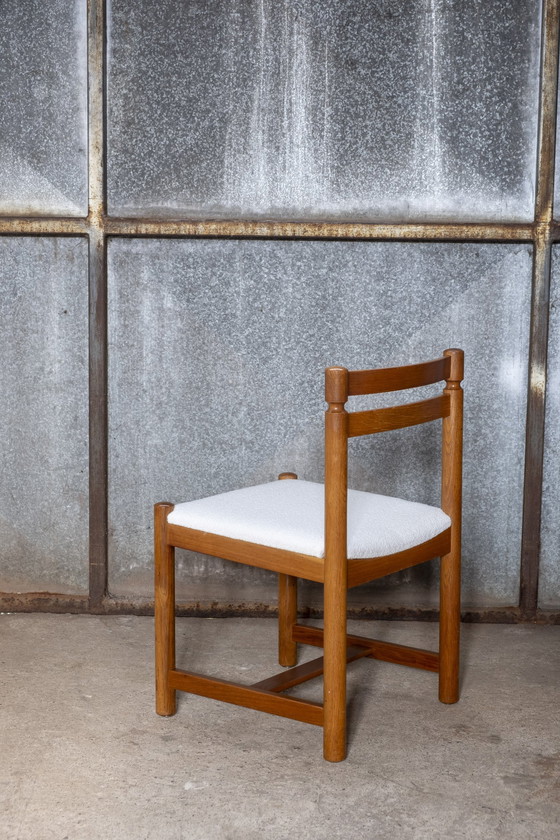 Image 1 of 6X Scandinavian dining chair in solid oak, 1960S