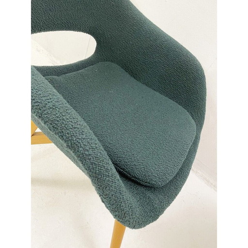 Pair of vintage armchairs in green fabric by Miroslav Navratil, Czechoslovakia 1960