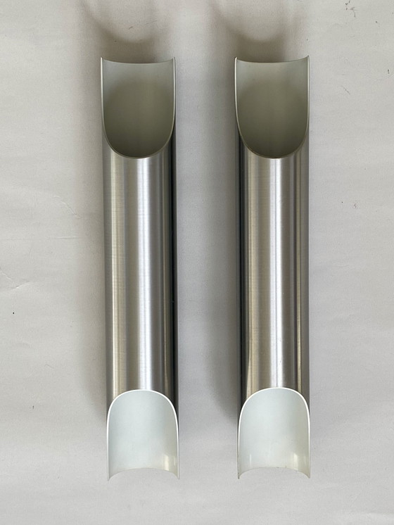 Image 1 of Maija Liisa Kormulainen - Raak - Pair Of Brushed Aluminium "Fugue" Wall Lights