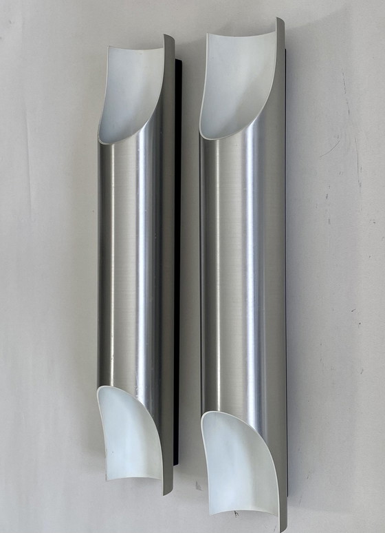 Image 1 of Maija Liisa Kormulainen - Raak - Pair Of Brushed Aluminium "Fugue" Wall Lights