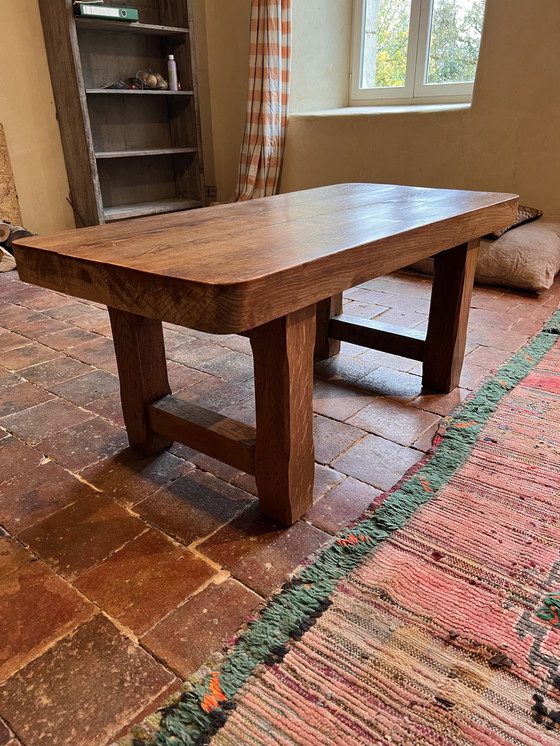 Image 1 of Brutalist Solid Oak Coffee Table