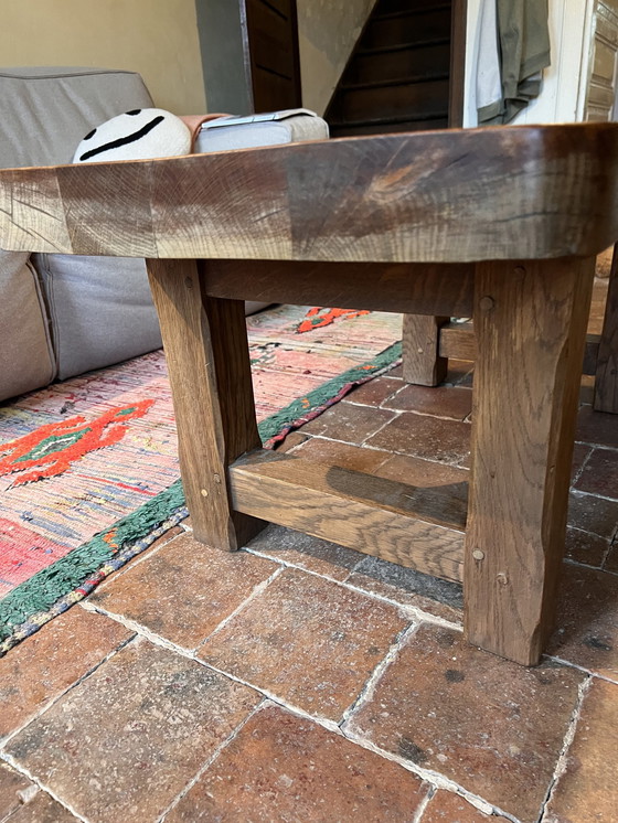 Image 1 of Brutalist Solid Oak Coffee Table