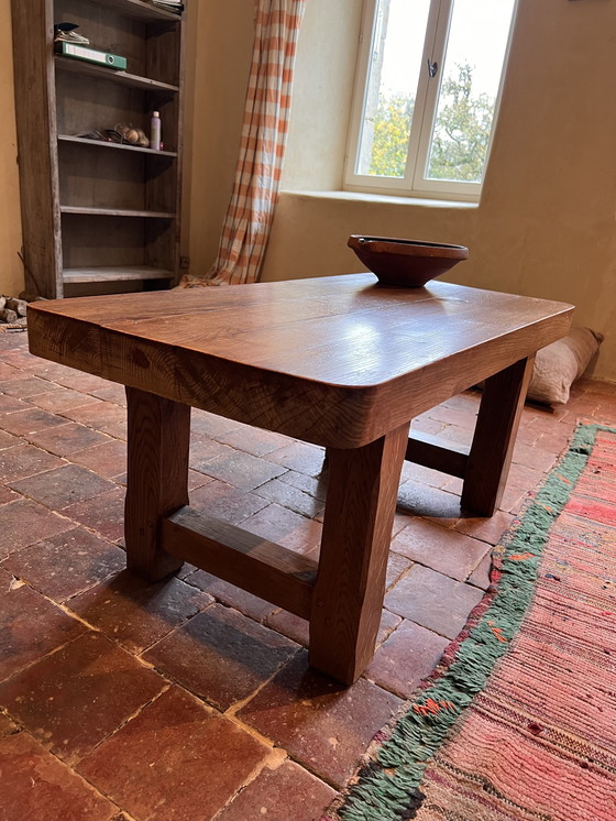 Image 1 of Brutalist Solid Oak Coffee Table