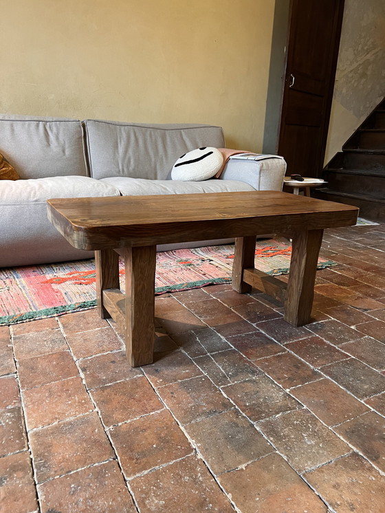 Image 1 of Brutalist Solid Oak Coffee Table