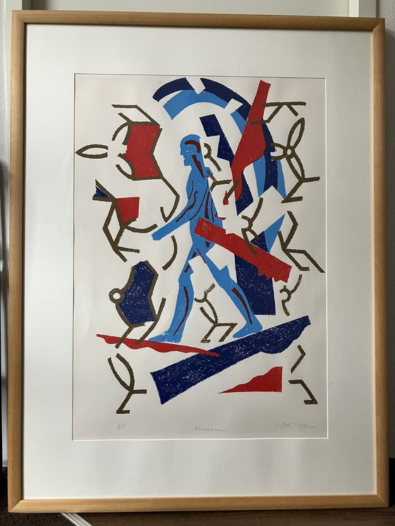 Image 1 of Screenprint Hans Wap: Blue Man