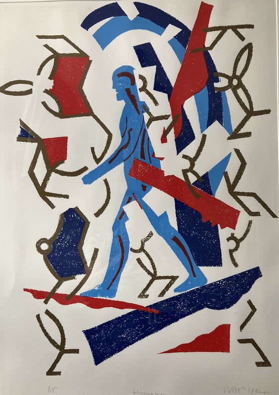 Image 1 of Screenprint Hans Wap: Blue Man