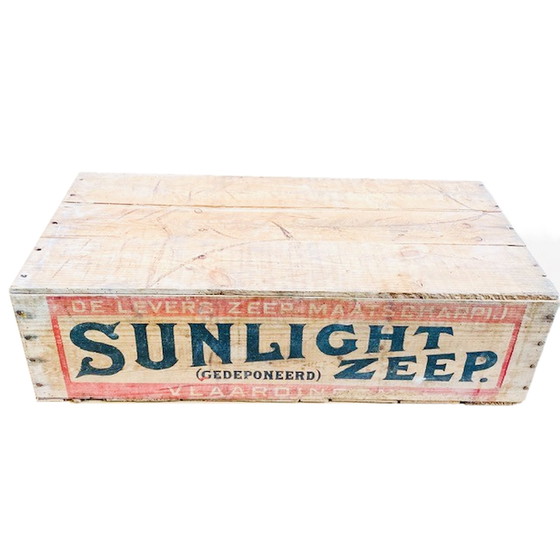 Image 1 of Antique Sunlight soapbox 1920's