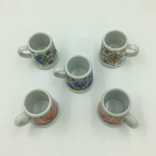 Set Of 5 Ceramic Drop Glasses