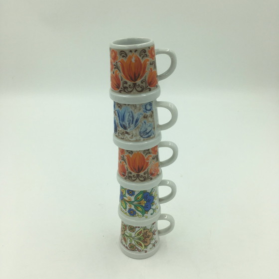 Image 1 of Set Of 5 Ceramic Drop Glasses