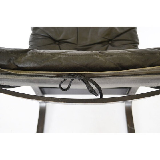 Image 1 of Pair of vintage black leather Siesta armchairs by Ingmar Relling for Westnofa, Norway 1960s