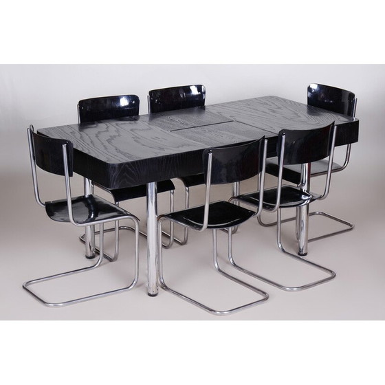 Image 1 of Vintage extendable oak table, Czech Republic 1930-1939