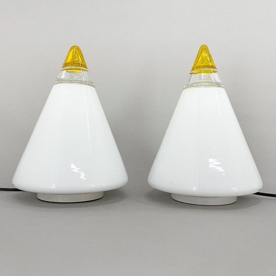 Image 1 of Pair of vintage table lamps by Giusto Toso for Vetri Murano, 1970s