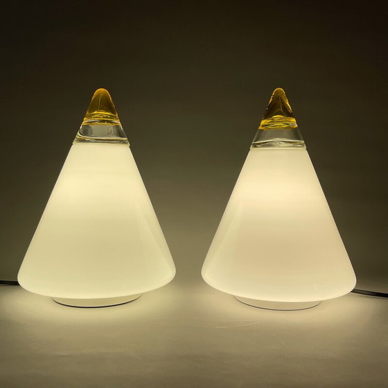 Image 1 of Pair of vintage table lamps by Giusto Toso for Vetri Murano, 1970s