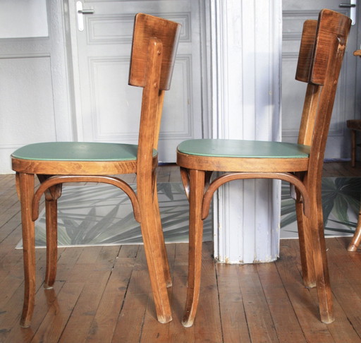 Pair of Baumann Stamped Bistro Chairs