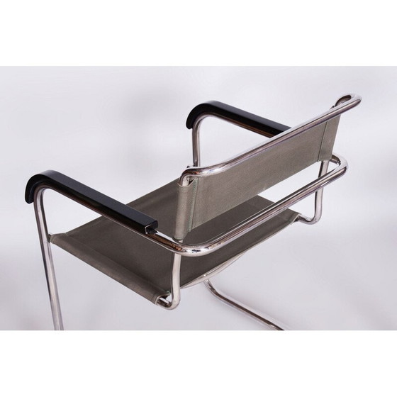 Image 1 of Pair of vintage Bauhaus armchairs in chrome steel by Marcel Breuer for Thonet, Czechoslovakia 1930