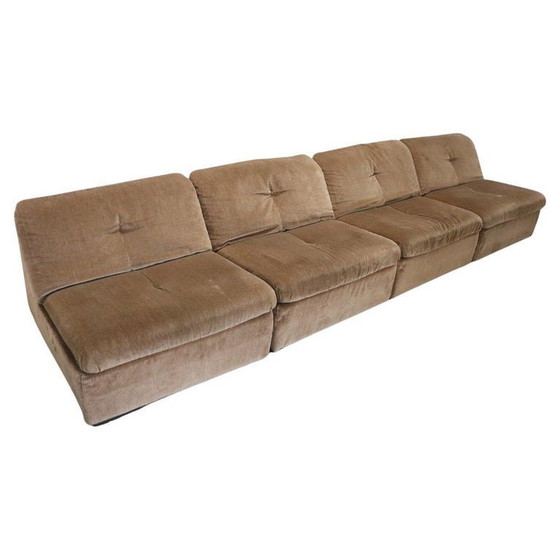 Image 1 of Velvet Modular Sofa By Busnelli, 1970S