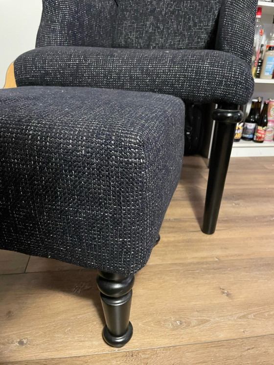 Image 1 of New Upholstered Armchair With Footstool