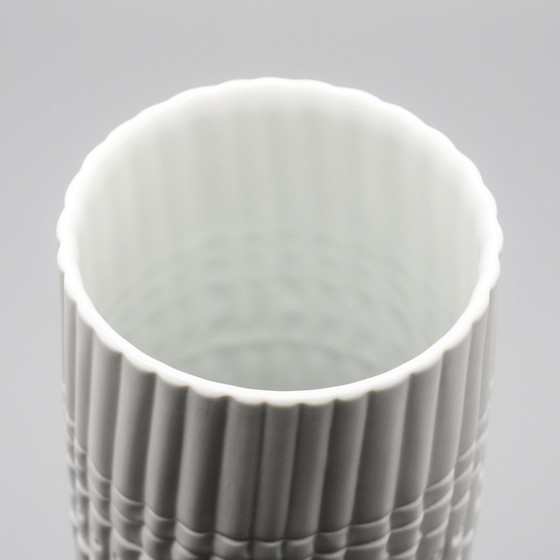 Image 1 of Werner Schreib Bamboo Relief Rosenthal Studio Line Bisque Porcelain Vase Duo Xl