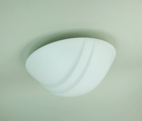 Image 1 of putzler FLUSH MOUNT ceiling light white glass satin glass 1970s 1980s