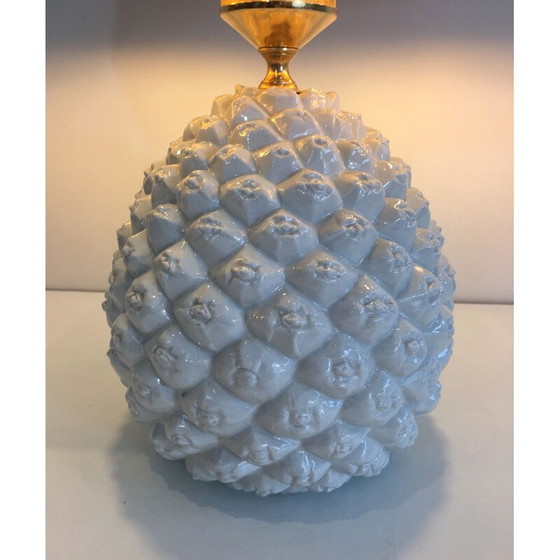 Image 1 of Vintage Porcelain Pineapple Lamp, Italy 1970