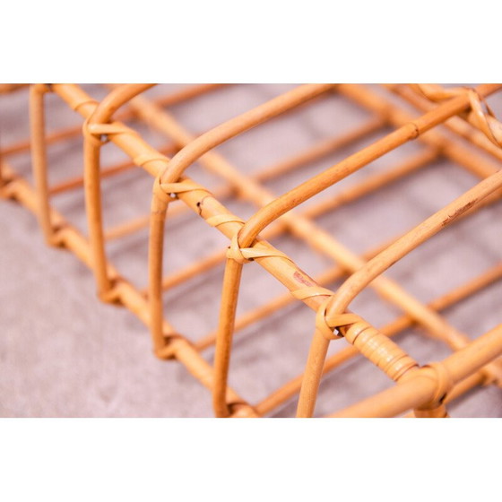Image 1 of Vintage wicker magazine rack, Czechoslovakia 1960