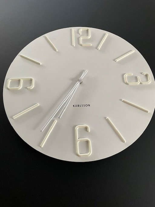 Modern Karlsson Wall Clock Relief - White