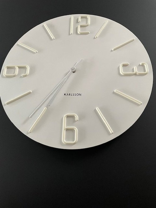 Modern Karlsson Wall Clock Relief - White