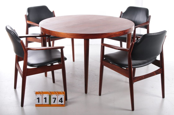 Image 1 of Arne Vodder Dining set Dining table with chairs by Sibast 1960s.