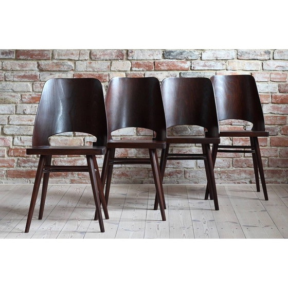 Image 1 of Set of 4 vintage chairs by Radomir Hofman for TON