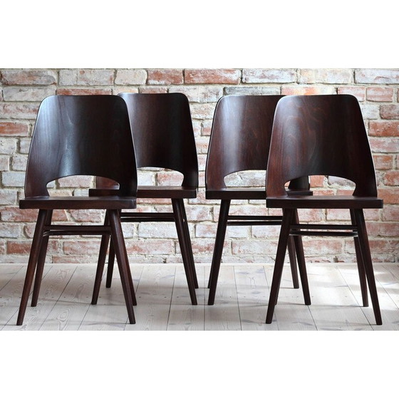 Image 1 of Set of 4 vintage chairs by Radomir Hofman for TON