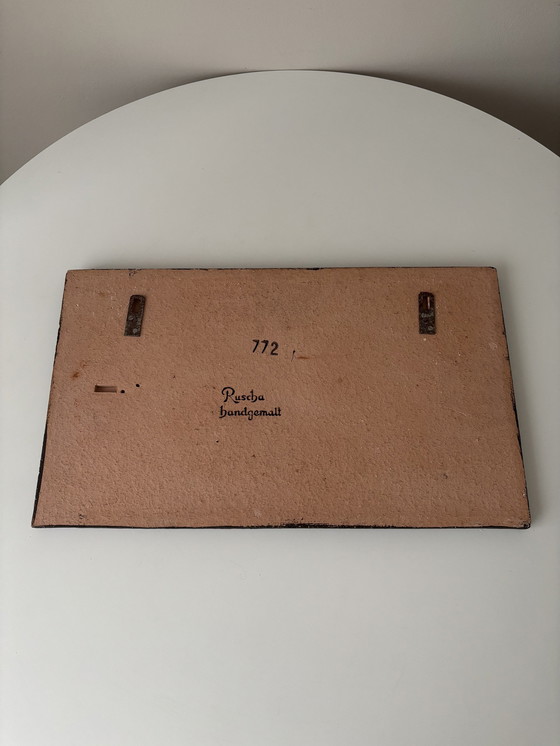 Image 1 of West Germany Ceramic 1970 Large Wall Tile Battle Scene