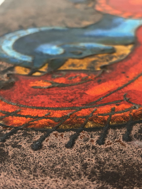 Image 1 of West Germany Ceramic 1970 Large Wall Tile Battle Scene