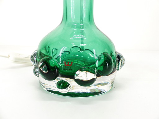 Scandinavian Green Glass Lamp Kosta Hans-Owe Sandeberg Sweden 1960