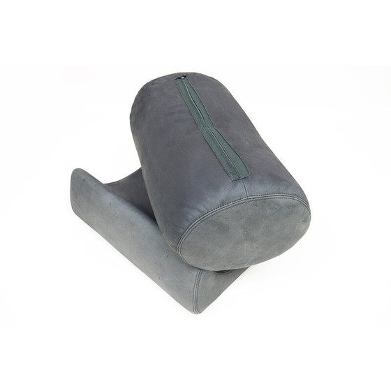 Image 1 of Poltrona vintage con pouf in pelle, 1970