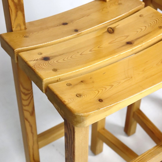 Image 1 of Pair Of Solid Pine Bar Stools