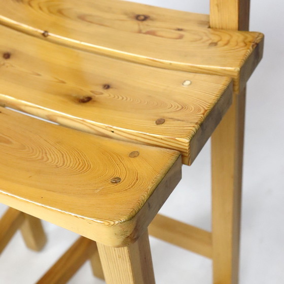 Image 1 of Pair Of Solid Pine Bar Stools