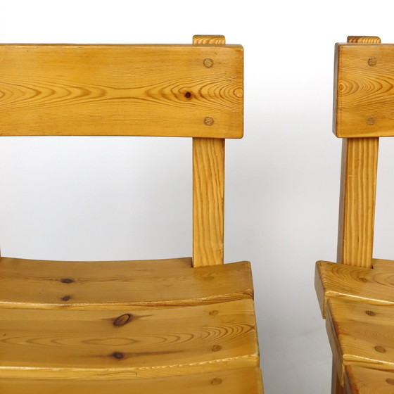 Image 1 of Pair Of Solid Pine Bar Stools