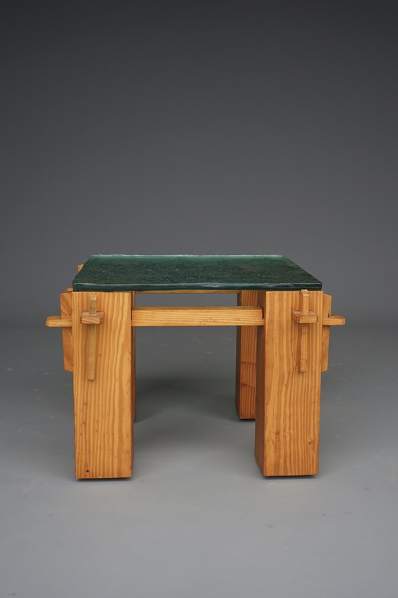 Image 1 of Brutalist pine coffee table, 1970s