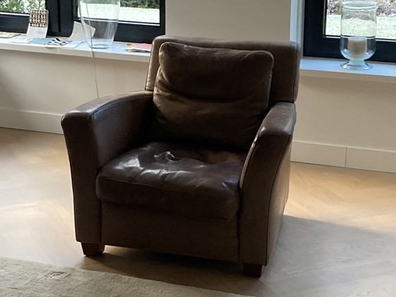 Image 1 of Leather Brown Armchair