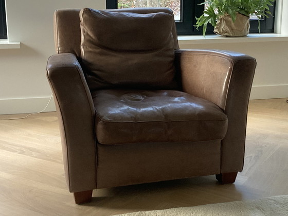 Image 1 of Leather Brown Armchair