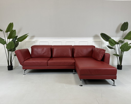 Brühl Moule corner sofa leather sofa red exhibition piece