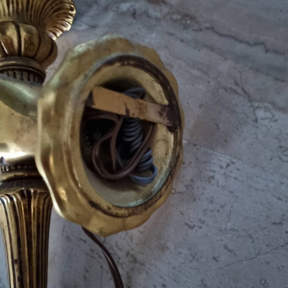 Image 1 of Lampada da parete in bronzo John Devoluy Nubian Hand con torcia