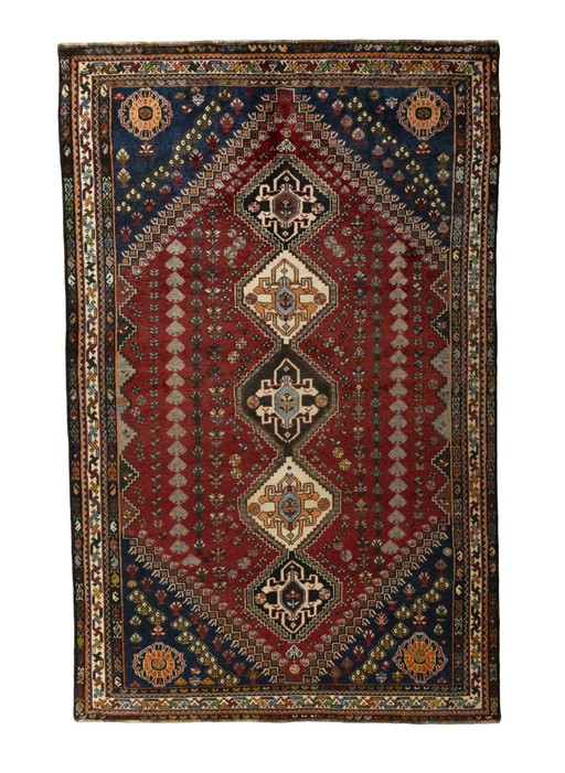 Hand-knotted Shiraz oriental rug - 271 X 173 Cm