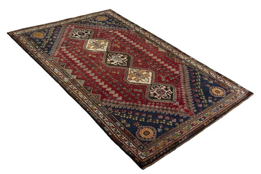 Hand-knotted Shiraz oriental rug - 271 X 173 Cm