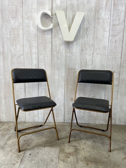 Pair De Chaises Pliantes Vintage Lafuma