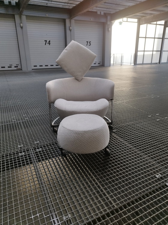 Image 1 of Cassina Girotonda Armchair & Footstool Reupholstered