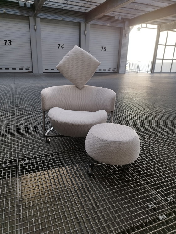 Image 1 of Cassina Girotonda Armchair & Footstool Reupholstered