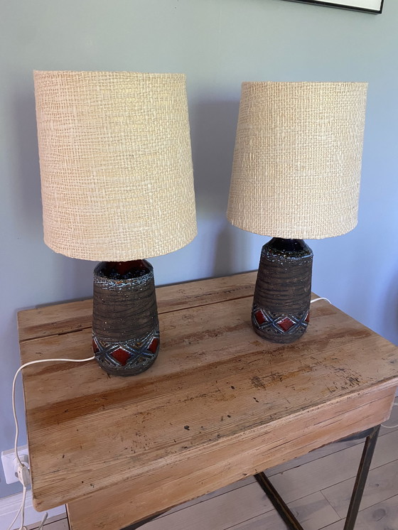 Image 1 of 2x Tilgmans ceramic table lamps